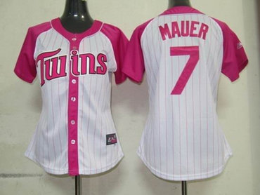 minnesota twins 7 mauer womens pink splash fashion jersey minnesota twins 7 mauer womens pink splash fashion jersey