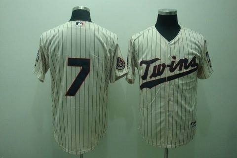 minnesota twins mauer 7 cream w50th jerseys