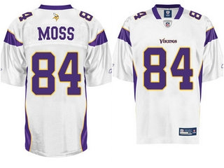minnesota vikings #84 randy moss with 50th white jersey