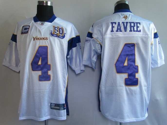 minnesota vikings 4 brett favre white [50th