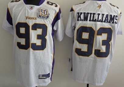 minnesota vikings 93 k williams white with 50th jersey