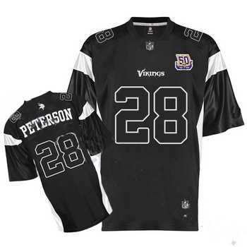 minnesota vikings adrian peterson 28 black jersey 50th anniversary patch minnesota vikings adrian peterson 28 black jersey 50th anniversary patch