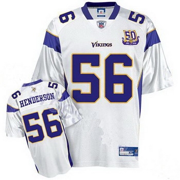 minnesota vikings e.j. henderson 56 white jersey 50th anniversary patch minnesota vikings e.j. henderson 56 white jersey 50th anniversary patch