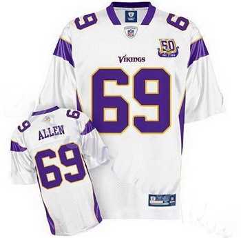 minnesota vikings jared allen 69 white jersey 50th anniversary patch minnesota vikings jared allen 69 white jersey 50th anniversary patch