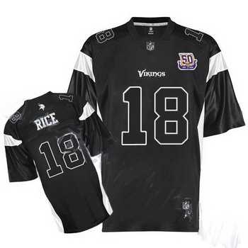 minnesota vikings sidney rice 18 black jersey 50th anniversary patch minnesota vikings sidney rice 18 black jersey 50th anniversary patch