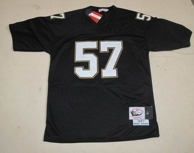 mitchell and ness new orleans saints 57 rickey jackson black throwback jersey