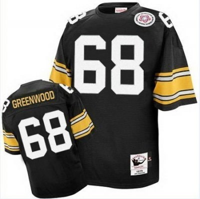 mitchell and ness steelers #68 l.c. greenwood black stitched nfl jerseys