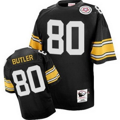 mitchell and ness steelers #80 jack butler black stitched nfl jerseys