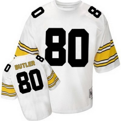 mitchell and ness steelers #80 jack butler white stitched nfl jerseys