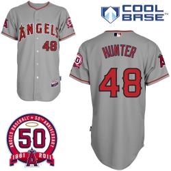 mlb angels 48# hunter grey cool base jerseys