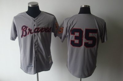 mlb atlanta braves #35 grey m&n 1969 jerseys