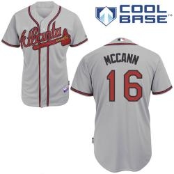 mlb atlanta braves 16# mccann grey cool base jerseys