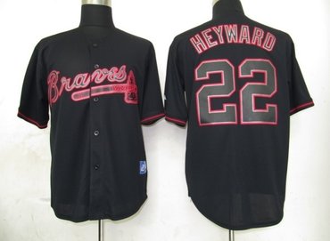 mlb atlanta braves 22 heyward black fashion jerseys