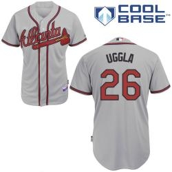 mlb atlanta braves 26# uggla grey white cool base jerseys