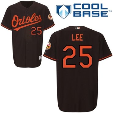 mlb baltimore orioles 25# derrek lee black cool base jerseys