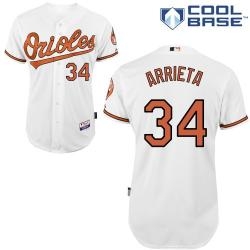 mlb baltimore orioles 34# arrieta white cool base jersey