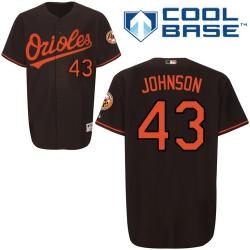 mlb baltimore orioles 43# johnson black cool base jersey