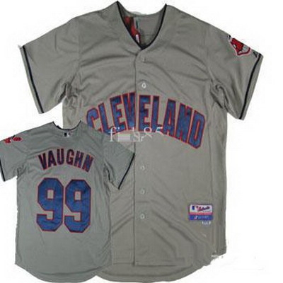 mlb baseball jersey indians #99 rick vaughn gray jersey