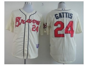 mlb jerseys Atlanta Braves #24 gattis cream