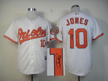 mlb jerseys Baltimore Orioles #10 jones White Signed Jersey