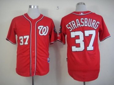 mlb jerseys Washington Nationals #37 strasburg red