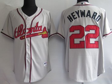 mlb jerseys atlanta braves 22# heyward grey
