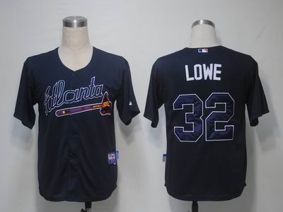mlb jerseys atlanta braves 32 lowe blue cool base