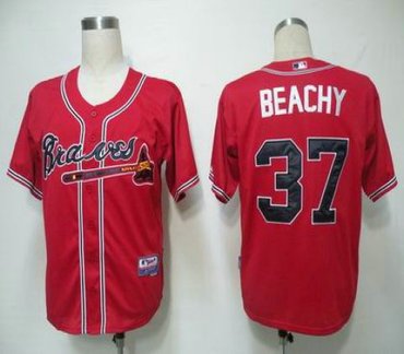 mlb jerseys atlanta braves 37 beachy red cool base