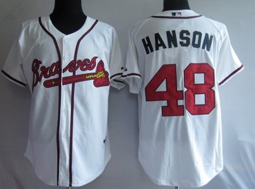 mlb jerseys atlanta braves 48# hanson white