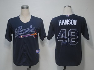 mlb jerseys atlanta braves 48 hanson blue cool base