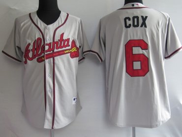 mlb jerseys atlanta braves 6# cox grey