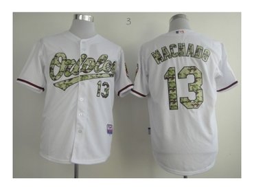 mlb jerseys baltimore orioles #13 machado white(number camo)