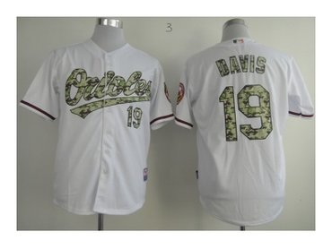 mlb jerseys baltimore orioles #19 davis white(number camo)