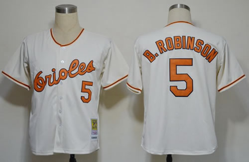 mlb jerseys baltimore orioles #5 b.robinson cream m&n 1966