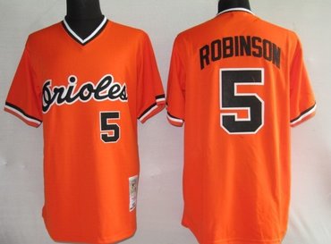 mlb jerseys baltimore orioles 5# robinson orange m&n