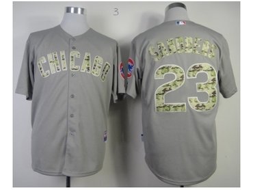 mlb jerseys chicago cubs #23 sandberg grey(number camo)