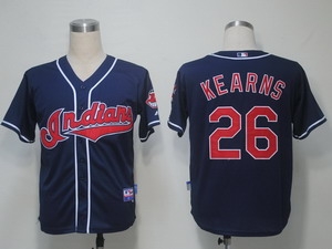 mlb jerseys cleveland indians 26 kearns blue cool base
