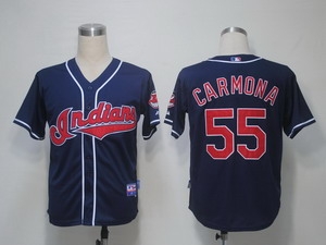 mlb jerseys cleveland indians 55 carmona blue cool base