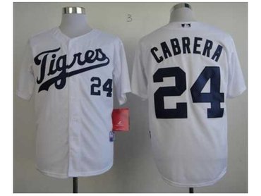 mlb jerseys detroit tigers #24 cabrera white[2013 new]