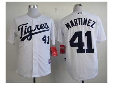 mlb jerseys detroit tigers #41 martinez white[2013 new]