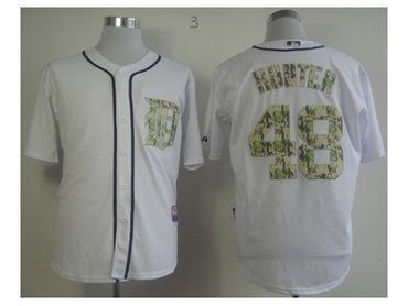mlb jerseys detroit tigers #48 torii hunter white(number camo)