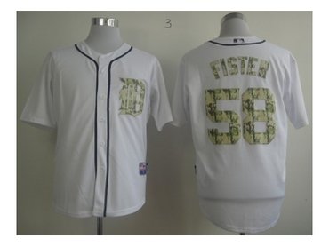 mlb jerseys detroit tigers #58 fister white(number camo)