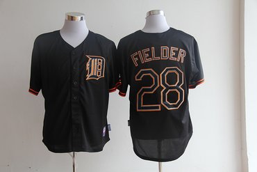 mlb jerseys detroit tigers 28 Prince Fielder black(fashion)