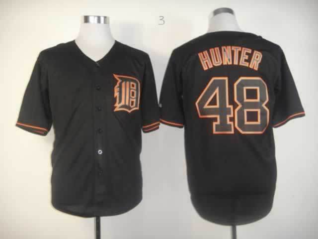 mlb jerseys detroit tigers 48# Torii Hunter black(fashion)
