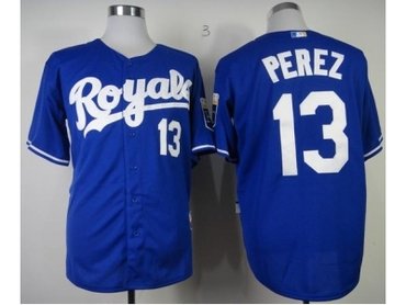 mlb jerseys kansas city royals #13 perez blue(perez)