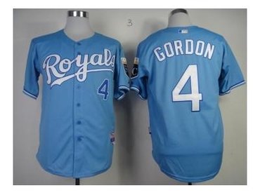 mlb jerseys kansas city royals #4 gordon lt.blue