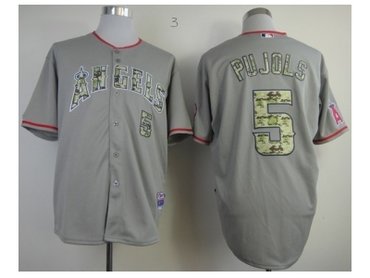 mlb jerseys los angeles angels #5 pujols grey(number camo)