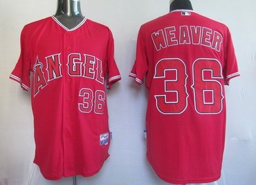 mlb jerseys los angeles angels 36# weaver red