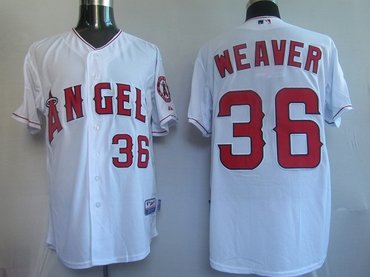 mlb jerseys los angeles angels 36# weaver white