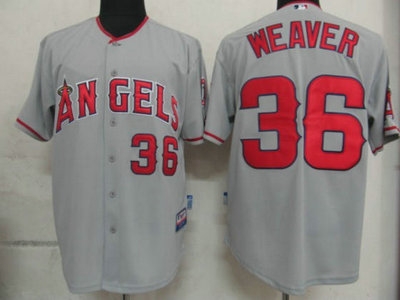 mlb jerseys los angeles angels 36 weaver grey